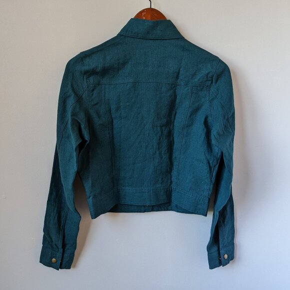 Not Perfect Linen Calico Jacket in Emerald Green, size XS/S. NEW - Picture 2 of 10